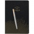 Набор Parker Jotter Stainless Steel GT из перьевой ручки и ежедневника недатированного черного цвета в Новосибирске