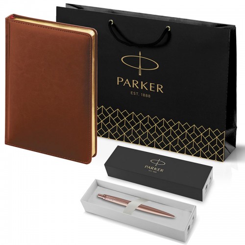 Набор Parker Jotter XL SE20 Monochrome Rose Gold из шариковой ручки и ежедневника коричневого цвета в Новосибирске