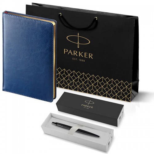 Набор Parker Jotter XL SE20 Monochrome Black из шариковой ручки и ежедневника синего цвета в Новосибирске