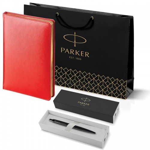 Набор Parker Jotter XL SE20 Monochrome Black из шариковой ручки и ежедневника красного цвета в Новосибирске