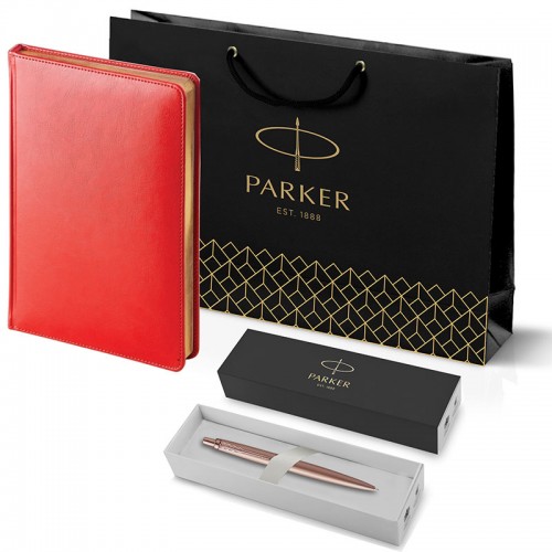 Набор Parker Jotter XL SE20 Monochrome Rose Gold из шариковой ручки и ежедневника красного цвета в Новосибирске