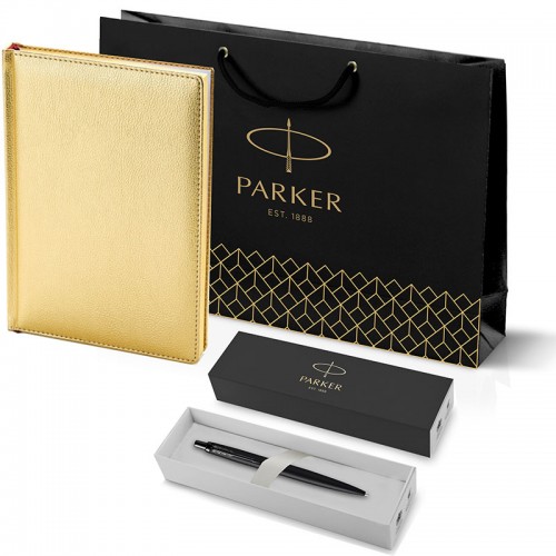 Набор Parker Jotter XL SE20 Monochrome Black из шариковой ручки и ежедневника золотистого цвета в Новосибирске