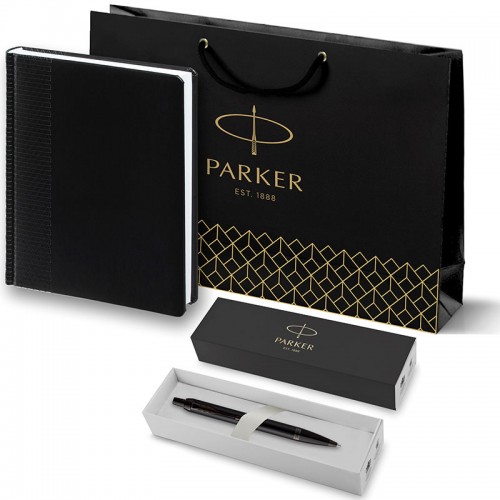 Набор Parker IM Achromatic Matte Black BT из шариковой ручки и ежедневника черного цвета в Новосибирске
