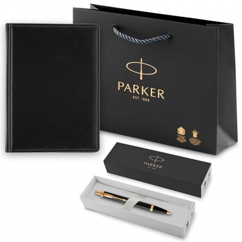 Набор Parker IM Metal Black GT из шариковой ручки и ежедневника недатированного черного цвета в Новосибирске